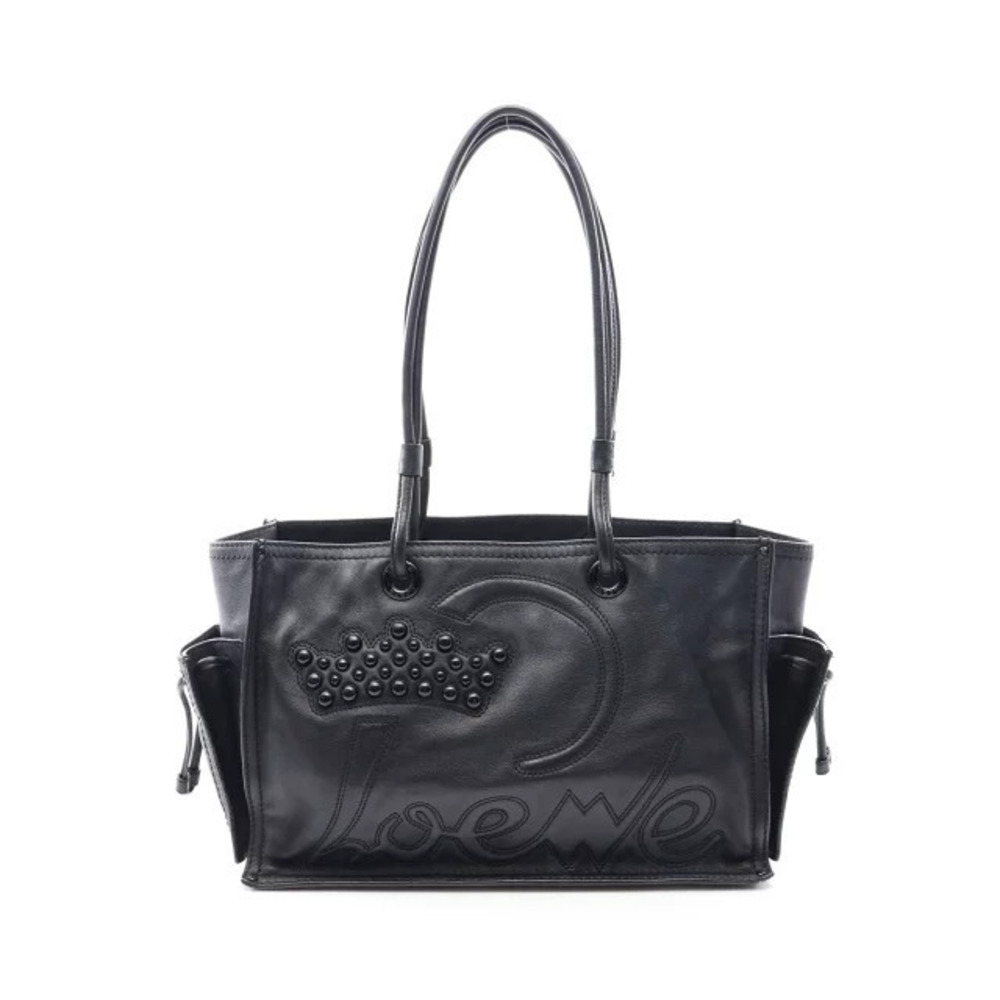 Loewe Crown Tote Bag Leather Black